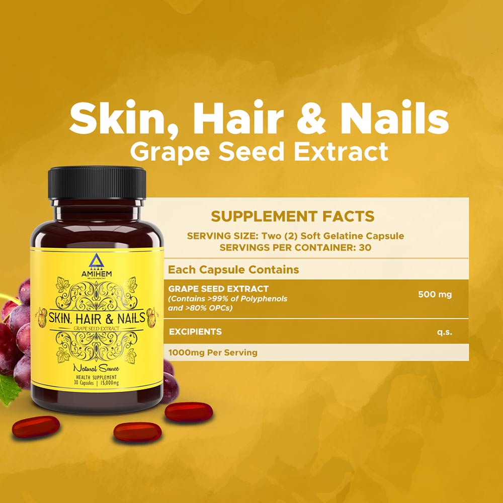 2 - Amihem Grape Seed Extract (Pack of 3),  30 capsules 