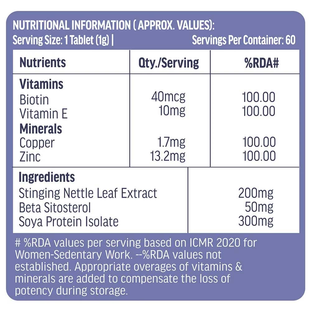 HK Vitals Hair Multivitamin & DHT Blocker 60 Tabs with free Shaker & L Carnitine & Face Moisturizer