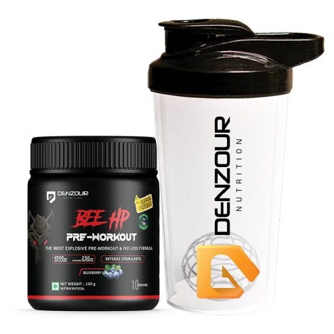 1 - Denzour Nutrition Bee Hp Pre-Workout,  0.22 lb  Blueberry (with 500ml Shaker) 