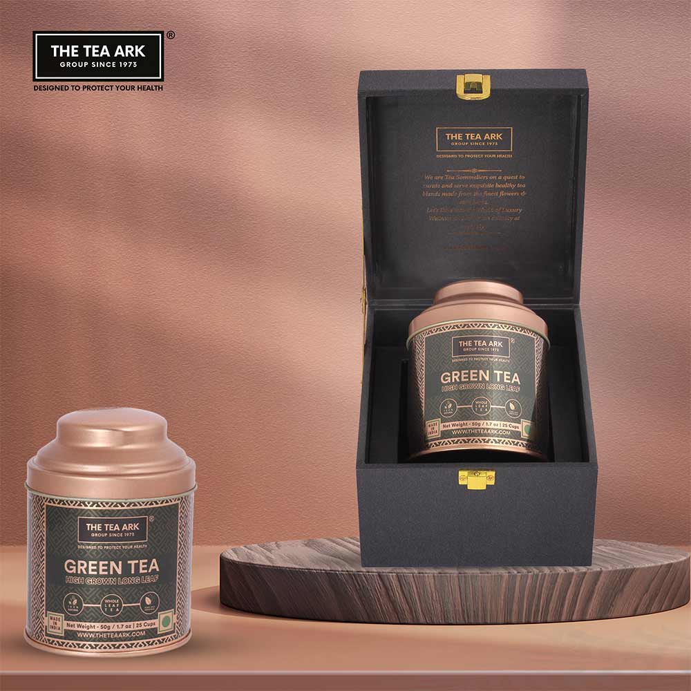8 - The Tea Ark Delight Tea Gift Box,  50 g  High Grown Long Leaf Green Tea -  Dome Tin 