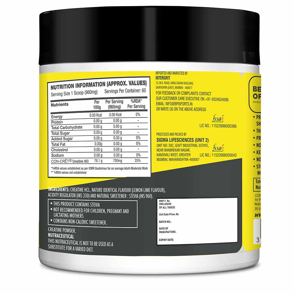 3 - CON-CRET Creatine,  Lemon Lime  0.127 lb 