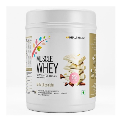 1 - Healthfarm Muscle Whey,  1.1 lb  Milk Chocolate 