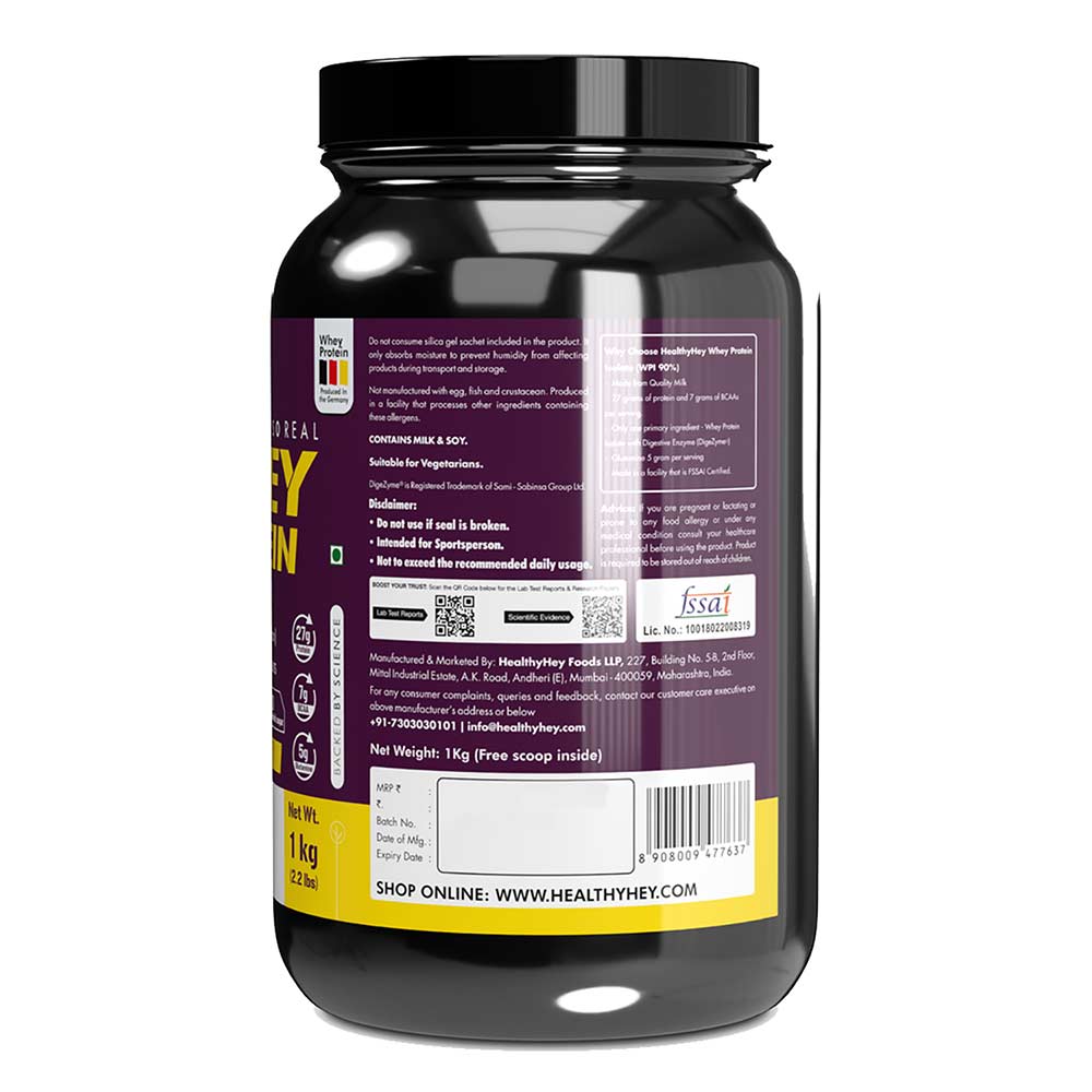 2 - HealthyHey Sports Iso Whey Protein with DigeZyme,  2.2 lb  Unflavoured 
