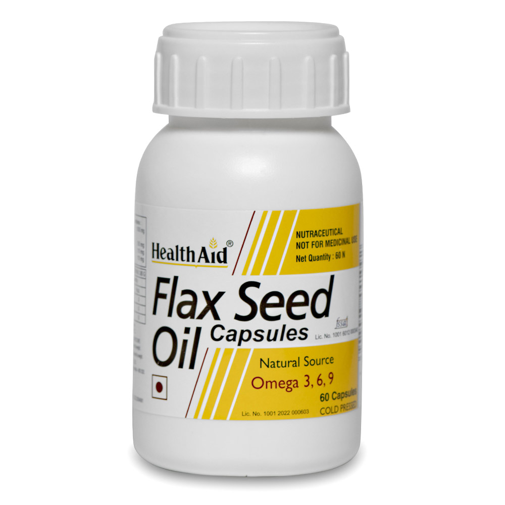 1 - HealthAid Flax Seed Oil (1000 mg),  60 capsules 
