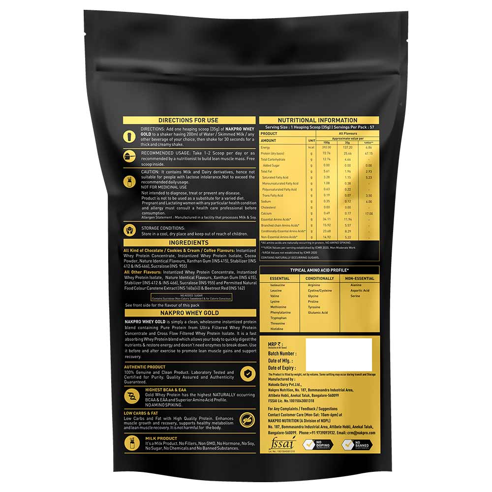 5 - Nakpro Whey Gold Protein Concentrate,  4.4 lb  Mango 