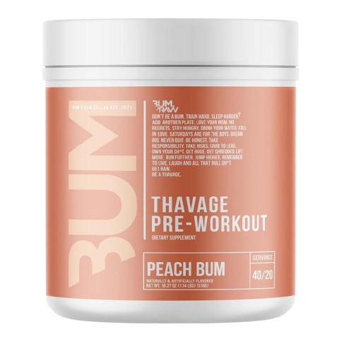 1 - RAW CBUM Thavage Pre-Workout,  1.14 lb  Peach Bum 