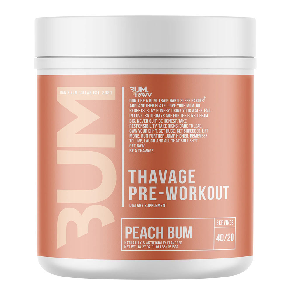 1 - RAW CBUM Thavage Pre-Workout,  1.14 lb  Peach Bum 