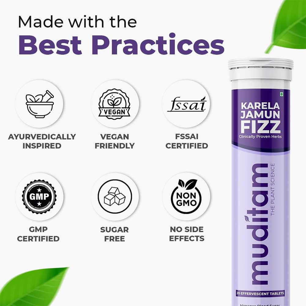 7 - Muditam Karela Jamun Fizz,  Unflavoured (Pack of 15)  20 tablet(s) 