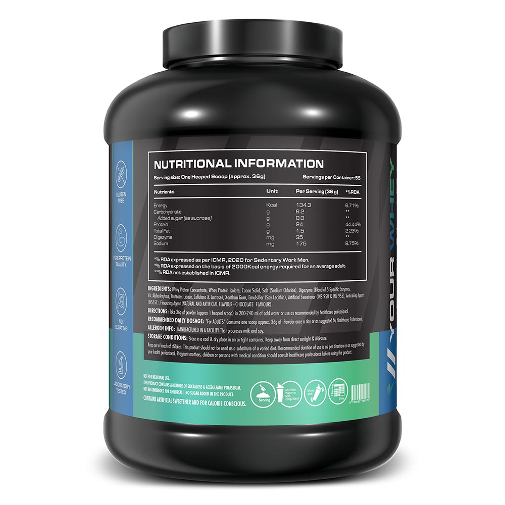 2 - YourWhey 100% Whey Protein,  4.4 lb  Chocolate 