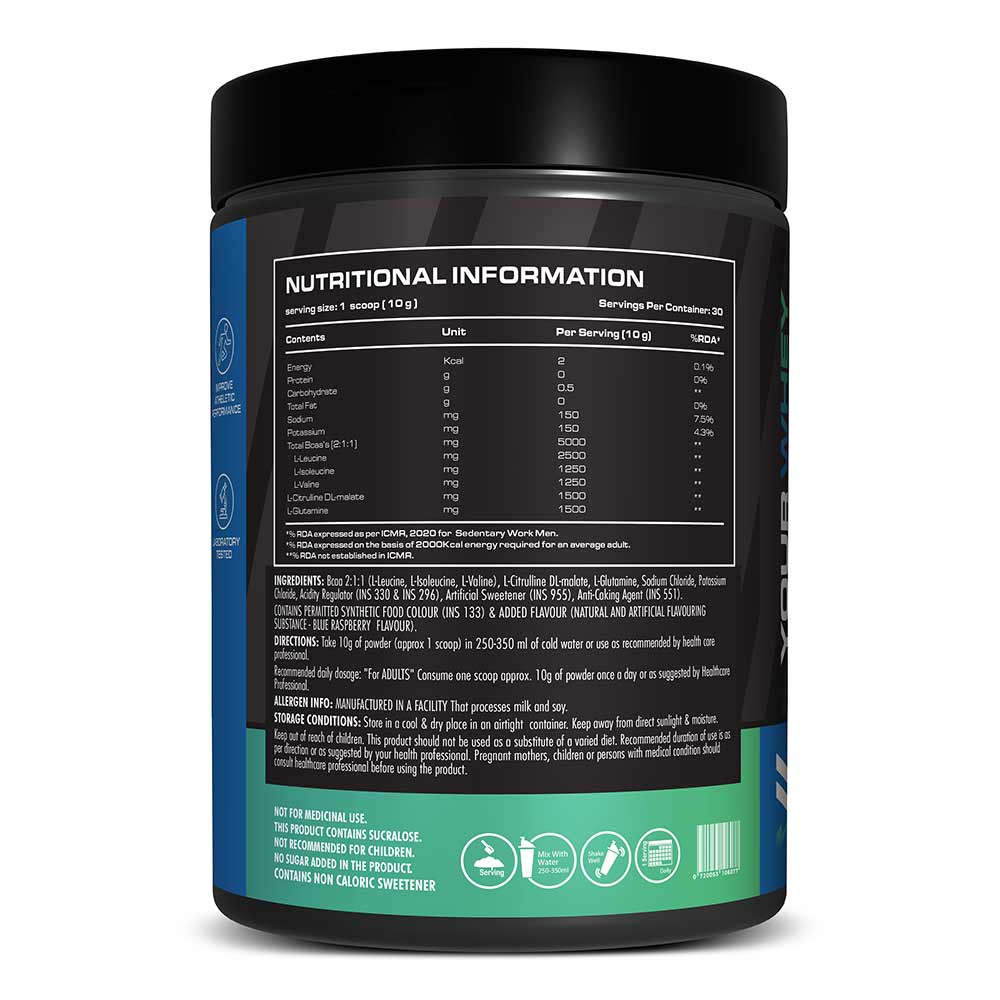 2 - YourWhey BCAA,  0.66 lb  10 Servings  Blue Raspberry 