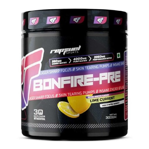 1 - Repfuel Sports Bonfire Pre Workout, 0.66 lb Lime Current