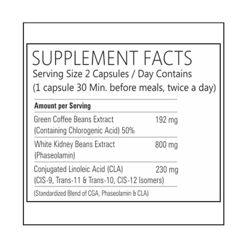 supplement - Bliss Welness Green Coffee Bean Extract  White Kidney Bean Extract and CLA,  20 capsules 