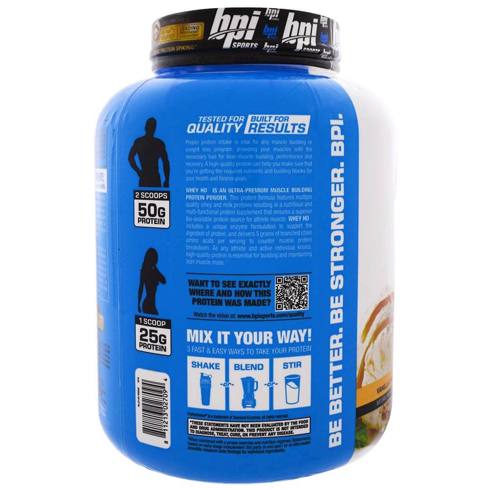 description - BPI Sports Whey-HD Ultra Premium,  4.1 lb  Vanilla Caramel 