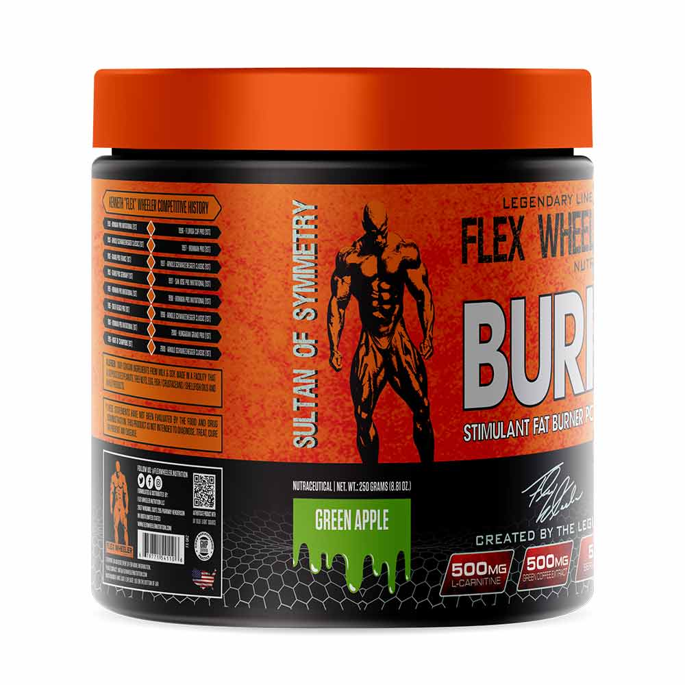 2 - Flex Wheeler Nutrition Burn Stimulant Fat Burner Powder,  0.55 lb  Green Apple 