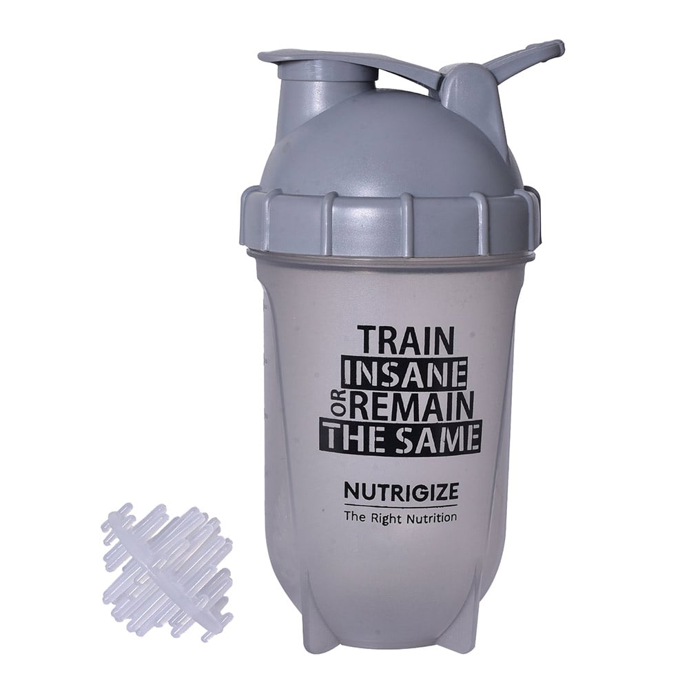 1 - GHC Nutrigize Smart Classic Leakproof Protein Shaker Bottle,  Grey  500 ml 