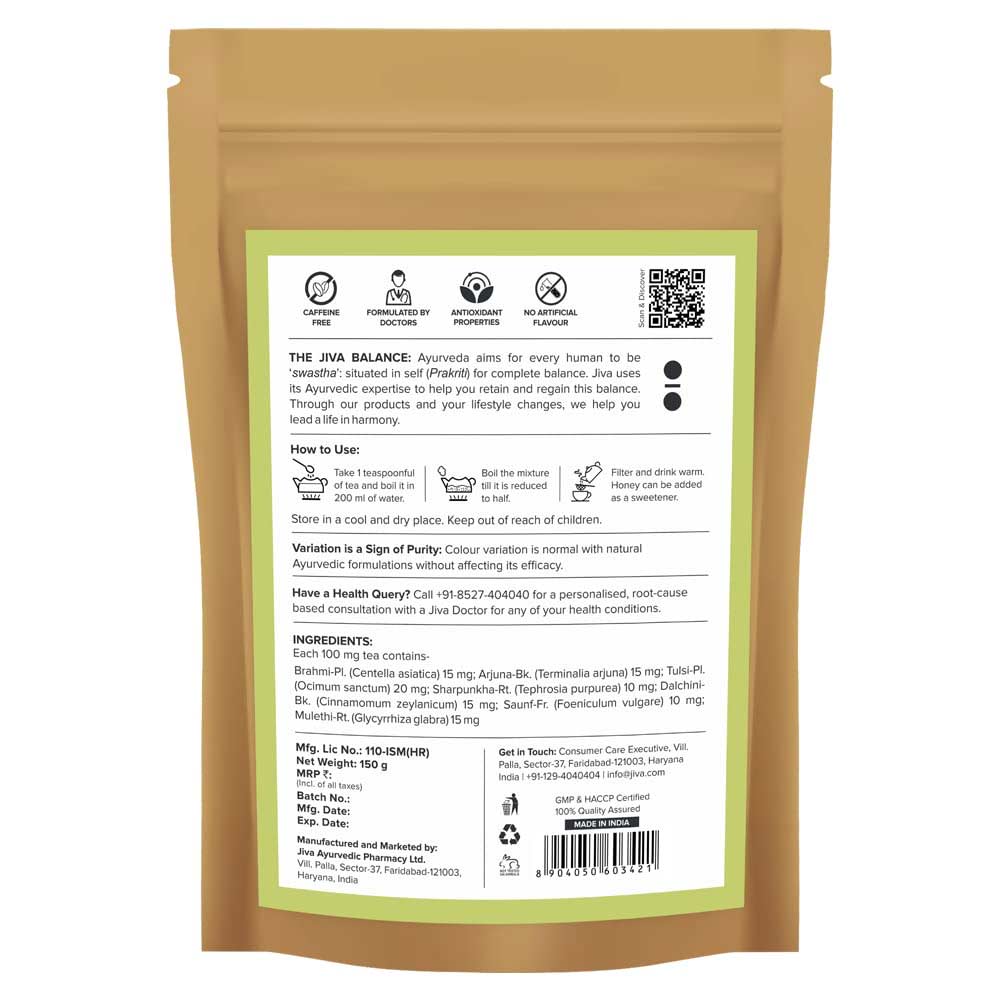 2 - Jiva Ayurveda Ayurvedic Well-Being Tea,  Unflavoured (Pack of 4)  150 g 