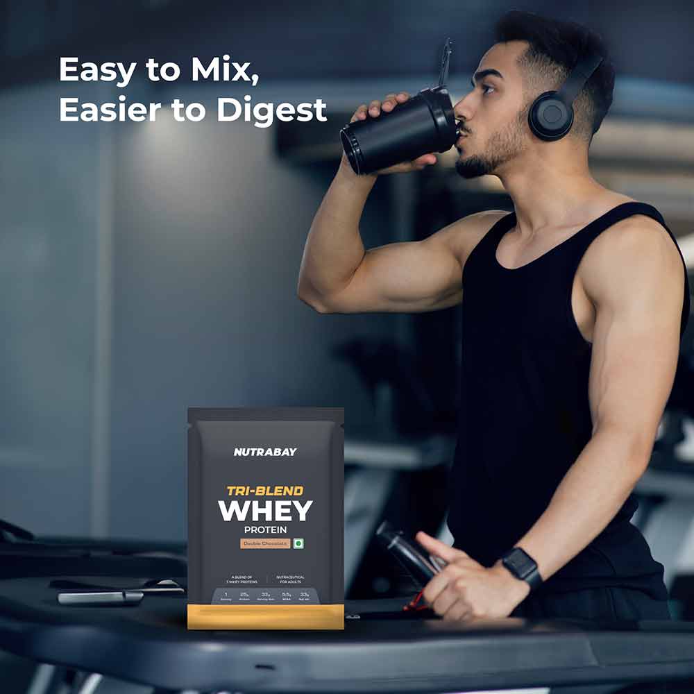 4 - Nutrabay Gold Tri-Blend Whey Protein,  0.07 lb  Double Chocolate 