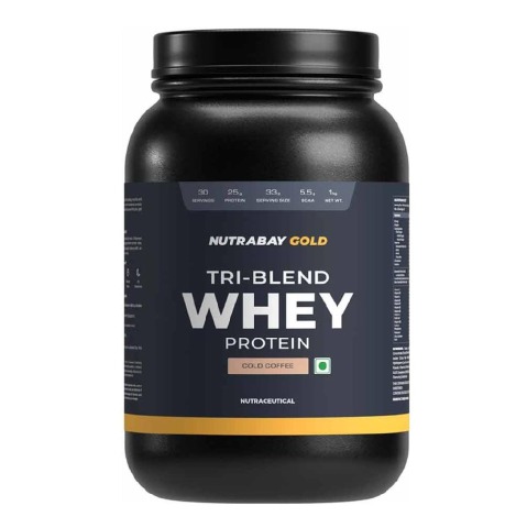 1 - Nutrabay Gold Tri-Blend Whey Protein,  2.2 lb  Cold Coffee 