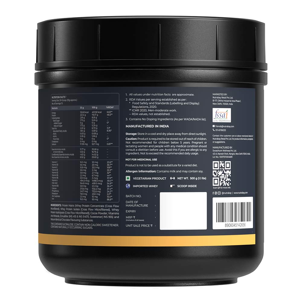 3 - Nutrabay Gold Tri-Blend Whey Protein,  1.1 lb  Rich Chocolate Creme 