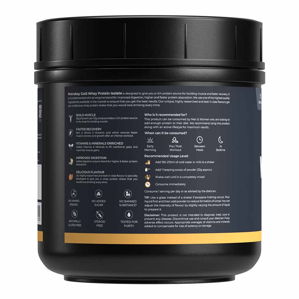 2 - Nutrabay Gold Isolate Whey Protein,  1.1 lb  Kesar Badam Pista 