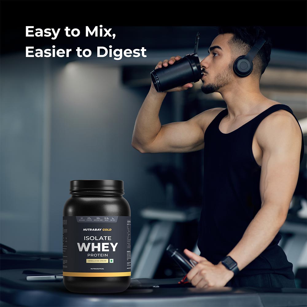 5 - Nutrabay Gold Isolate Whey Protein,  2.2 lb  Vanilla Ice Cream 