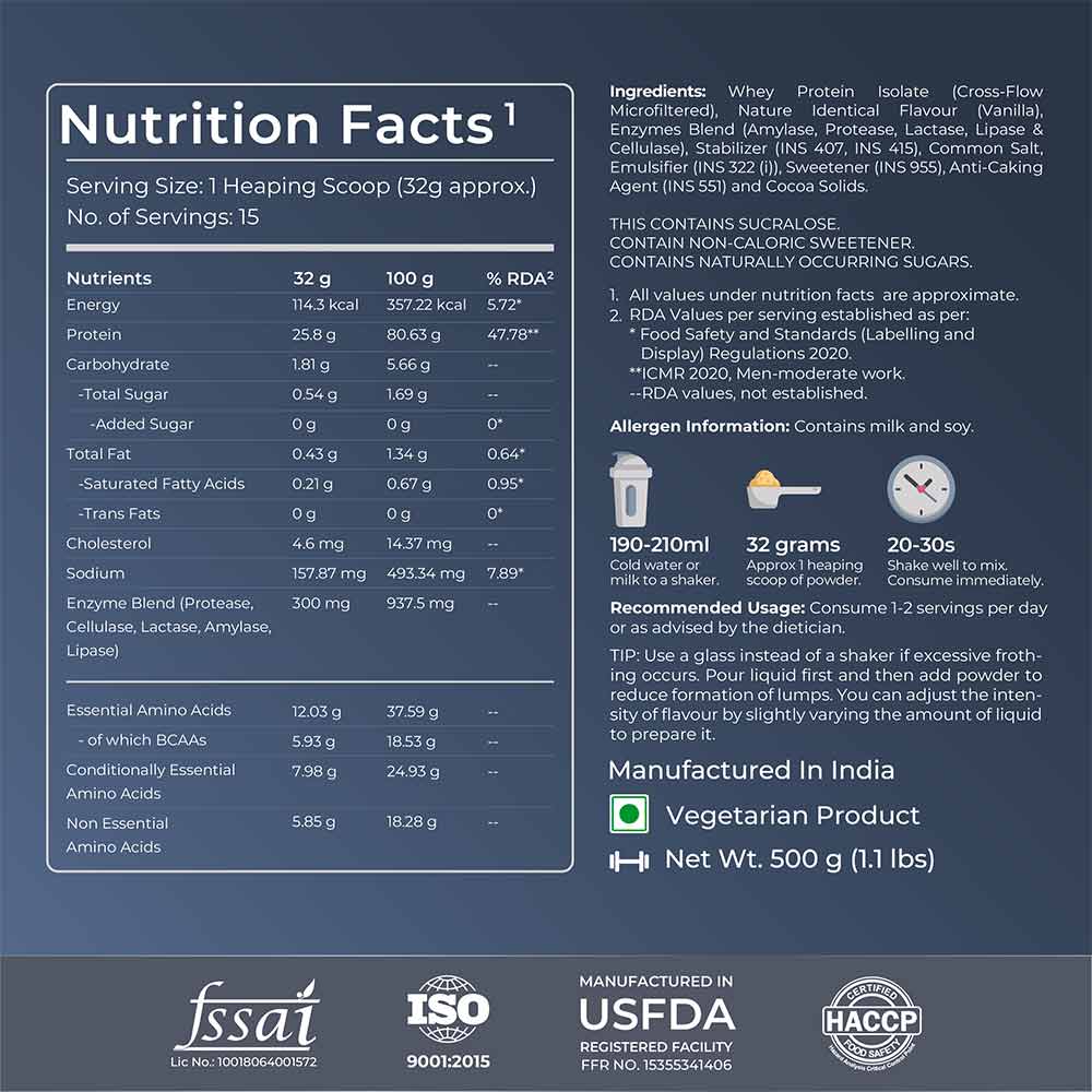 6 - Nutrabay Gold Isolate Whey Protein,  1.1 lb  Vanilla Ice Cream 