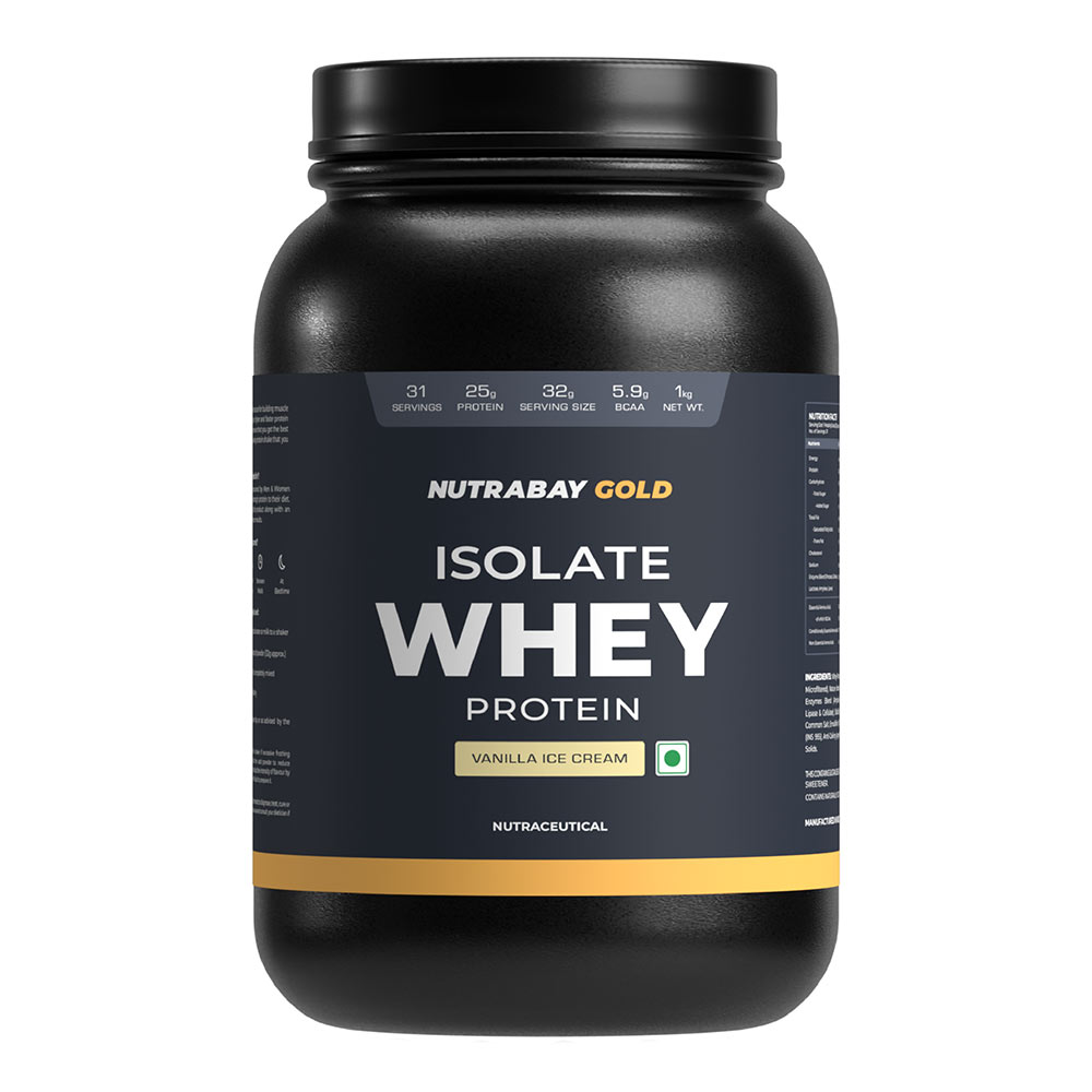 1 - Nutrabay Gold Isolate Whey Protein,  2.2 lb  Vanilla Ice Cream 