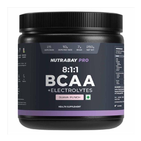 1 - Nutrabay Pro 8:1:1 BCAA + Electrolytes,  0.55 lb  25 Servings  Guava Punch 