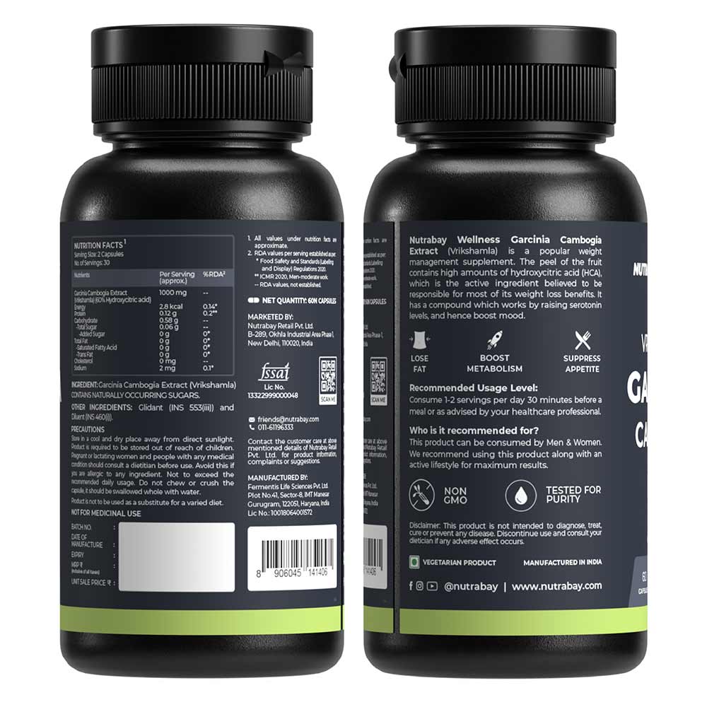 5 - Nutrabay Wellness Vrikshamla Garcinia Cambogia,  60 capsules 