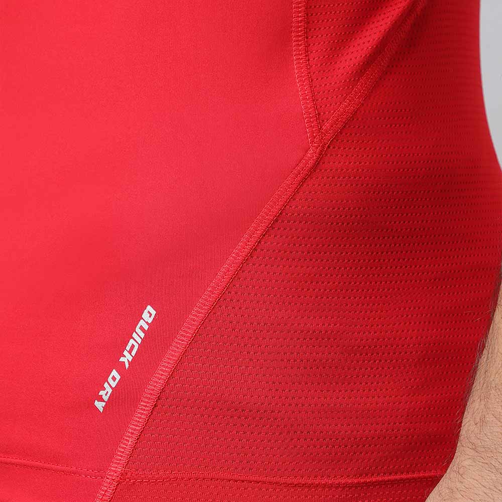 1 - MuscleBlaze Air Tech Compression MuscleTee Half Sleeve,  Red  Large