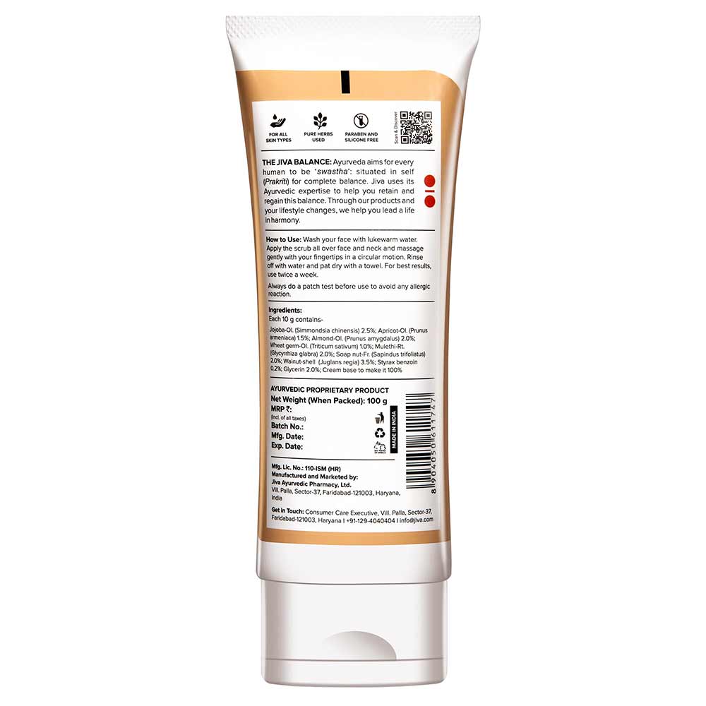 2 - Jiva Ayurveda Walnut Scrub,  100 g  Natural Exfoliator 