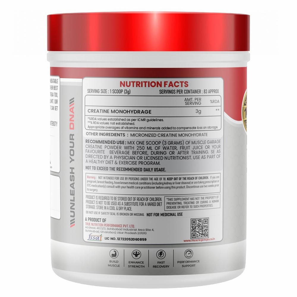 3 - Muscle Garage Creatine,  Unflavoured  0.55 lb 