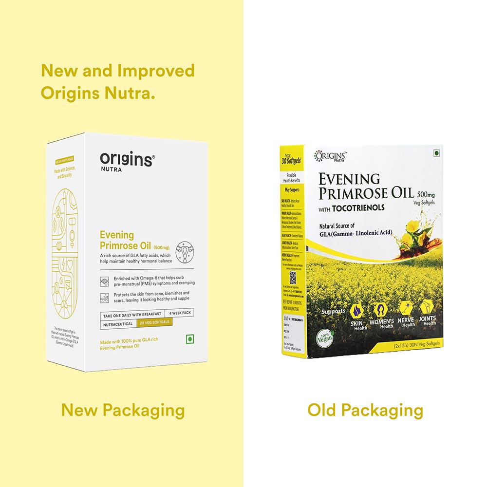 9 - Origins Nutra Evening Primrose Oil 500mg (Pack of 2),  28 softgels 