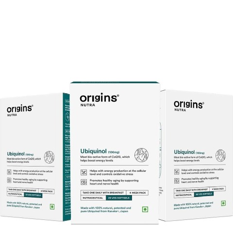 1 - Origins Nutra Ubiquinol (100mg) (Pack of 3),  28 softgels 
