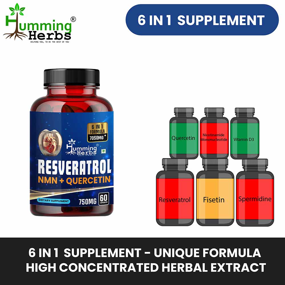 9 - Humming Herbs Resveratrol NMN + Quercetin,  60 capsules 