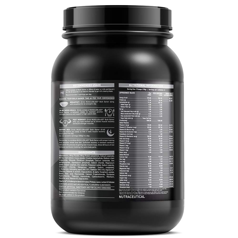 MuscleBlaze Bulk Gainer with Creatine, 2.2 lb Chocolate online in India