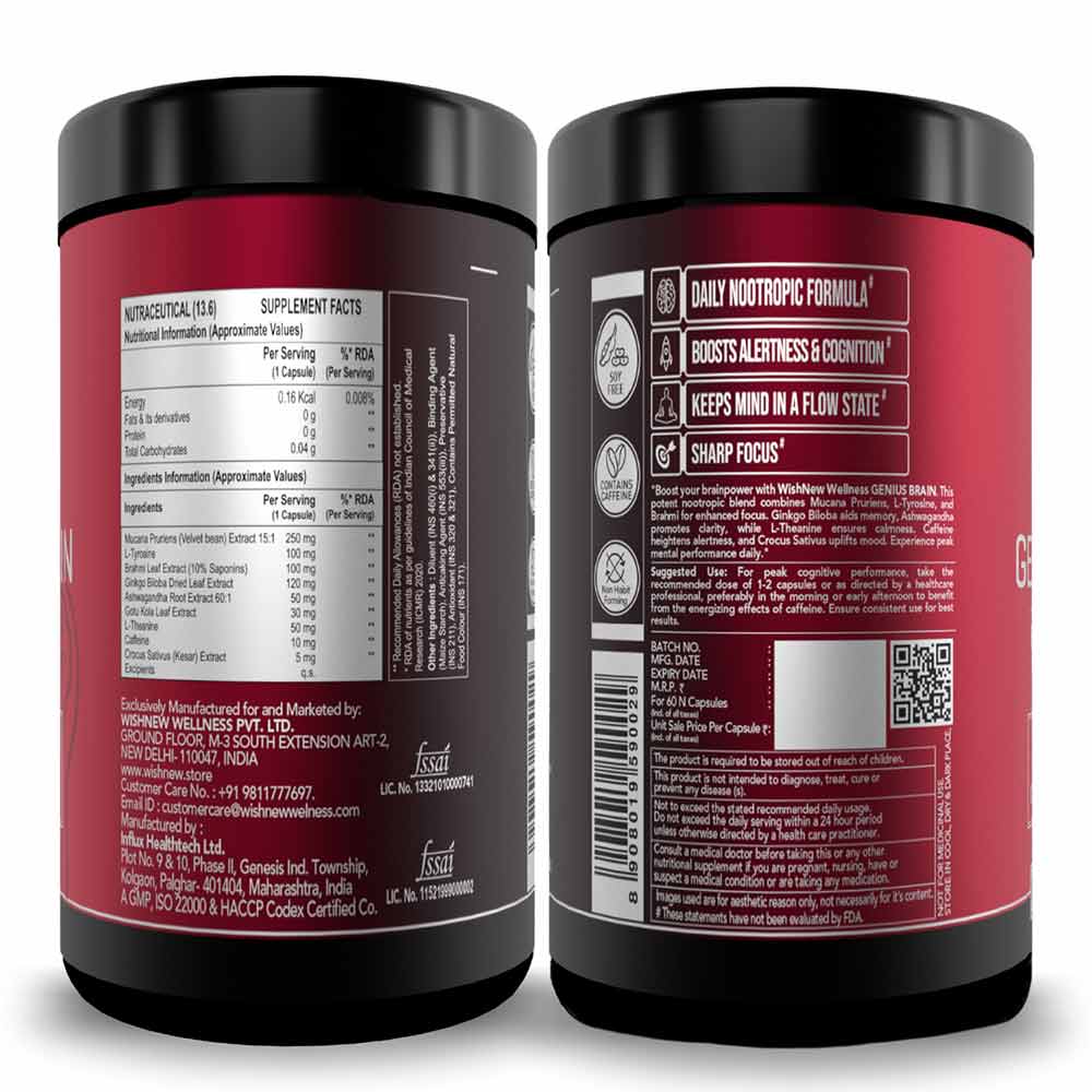 2 - WishNew Wellness Genius Brain,  60 capsules 