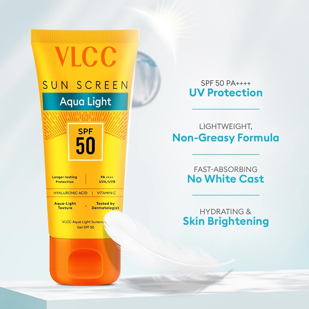 4 - VLCC Aqua Light Sunscreen Gel,  100 g  SPF 50 PA++++ Lightweight 