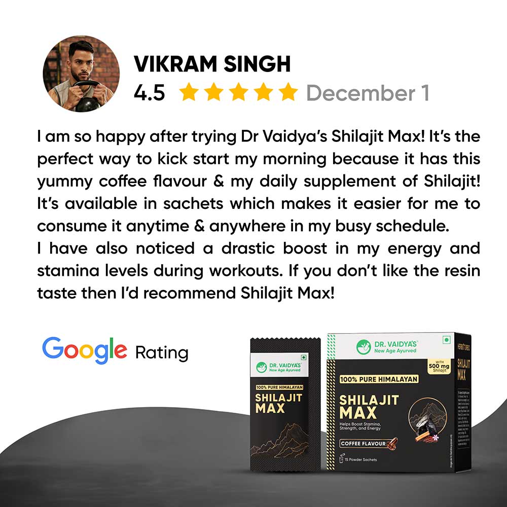 5 - Dr. Vaidya's 100% Pure Himalayan Shilajit Max flavour Coffee,  15 sachets/pack 