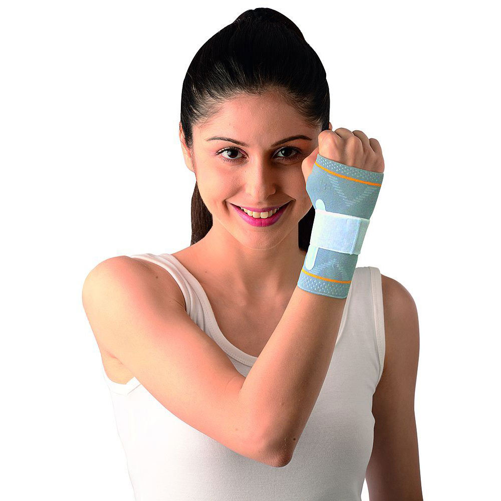 Vissco Platinum Wrist Splint Binder with Silicone Pressure Pad,  Grey  Left (Small) 