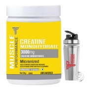 Muscle Performance Creatine Monohydrate- Unflavoured with Steel Shaker 0.55 lb