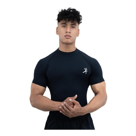2 - Athflex Men's High-Neck Compression T-Shirt,  XL  Black 