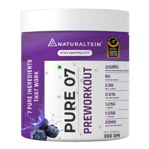 1 - NATURALTEIN Pure 07 Preworkout,  0.66 lb  Blueberry 