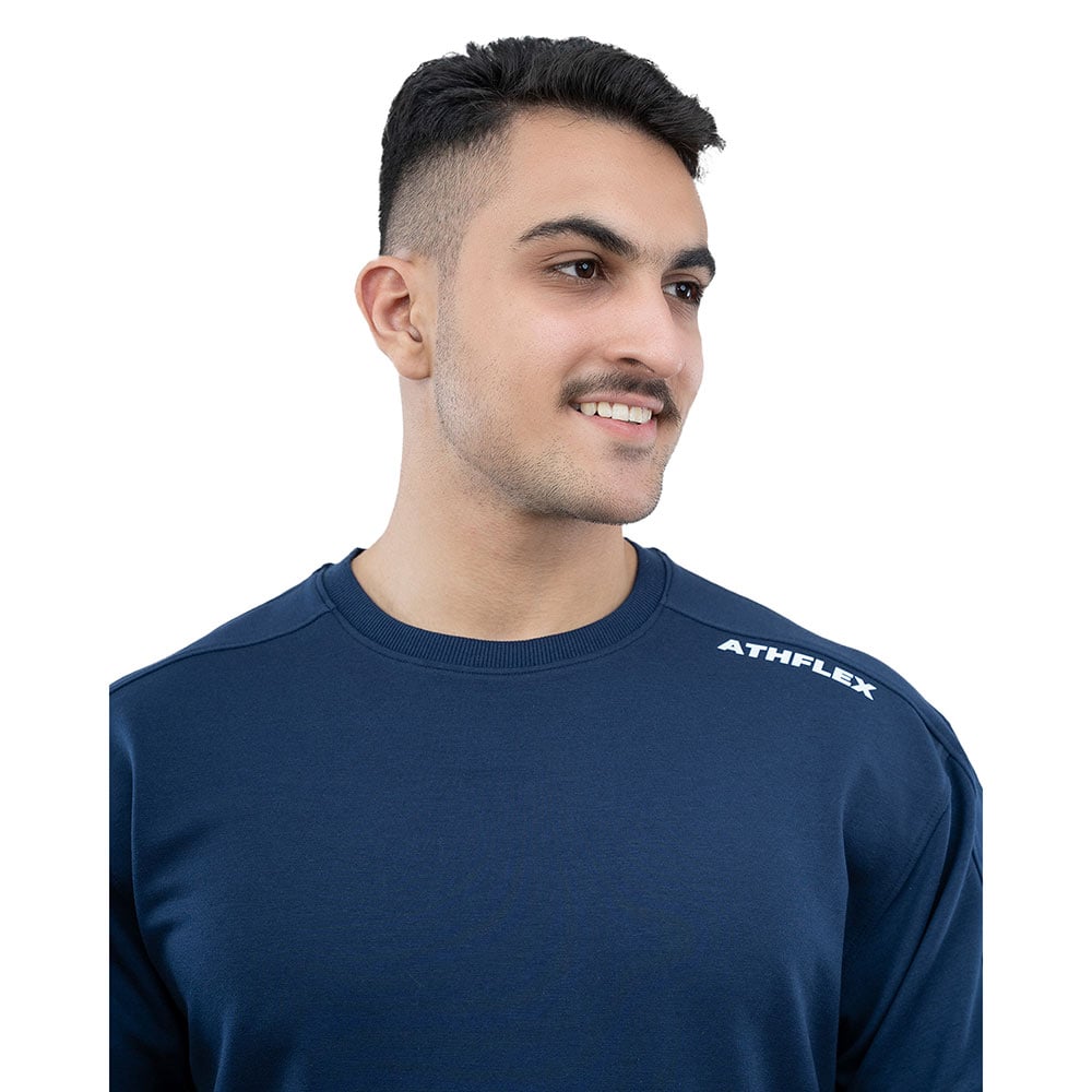 6 - Athflex Men's Flex Ample Oversize T-Shirt,  Small  Navy Blue 