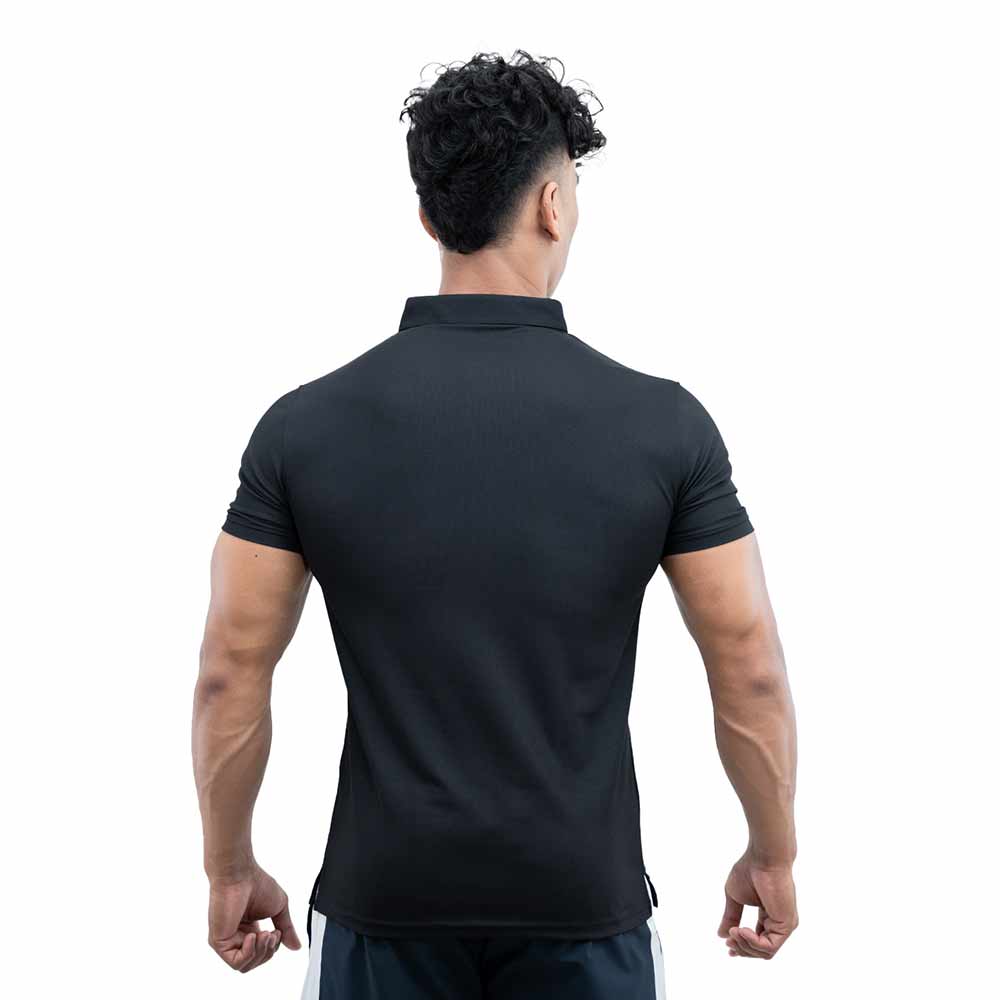 4 - Athflex Men's Regular Fit Half Sleeve Pique Polo T-Shirt,  Small  Stud Black 
