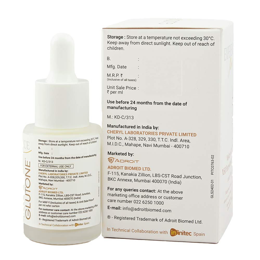 1 - Glutone 1000 Setria Glutathione Effervescent 15 Tablets & Skin Brightening Serum Combo,  for Evens Skin Tone  30 ml 