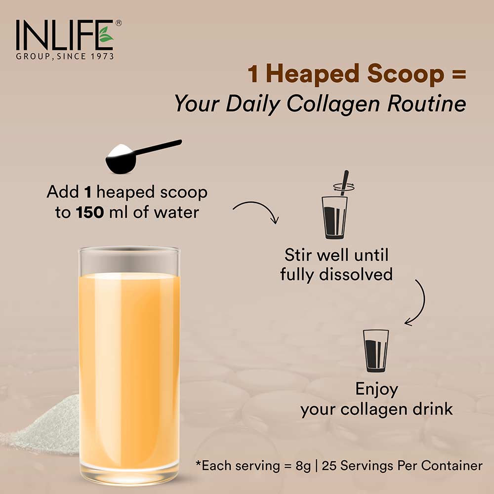 5 - INLIFE Marine Collagen Peptides,  200 g  Orange 