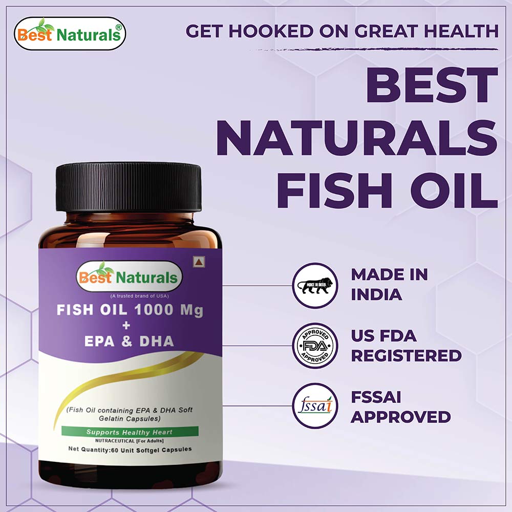 3 - Best Naturals Fish Oil 1000 Mg + EPA & DHA,  60 softgels 