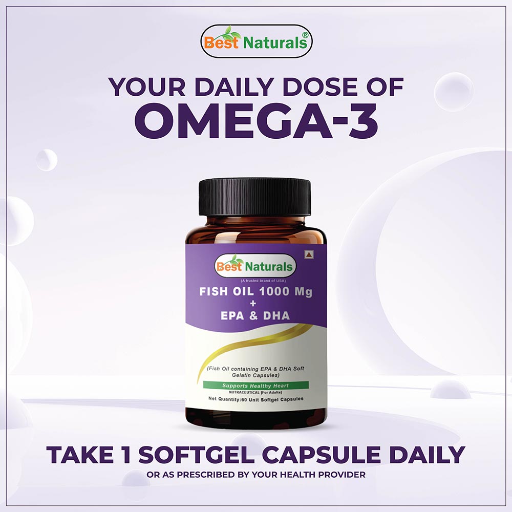 4 - Best Naturals Fish Oil 1000 Mg + EPA & DHA,  60 softgels 