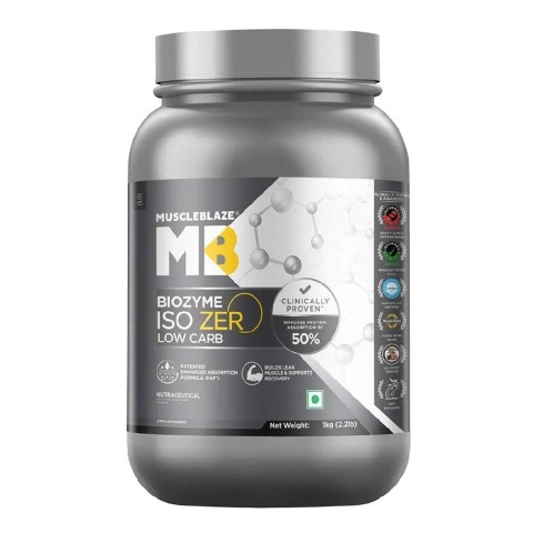1 - MuscleBlaze Biozyme Iso-Zero.,  2.2 lb  Low Carb Unflavoured 